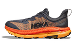 HOKA ONE ONE Mafate Speed 4 Fast Mafate PU mesh anti-slip wear-resistant low-top cross-country running shoes men's black orange