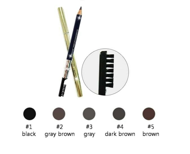 Карандаш для бровей Ettian Wood #04 dark brown eyebrow pencil-brush pencil с щеточкой #темно-коричневый