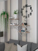 Набор полок ромб настенных серебро-дуб  - СД