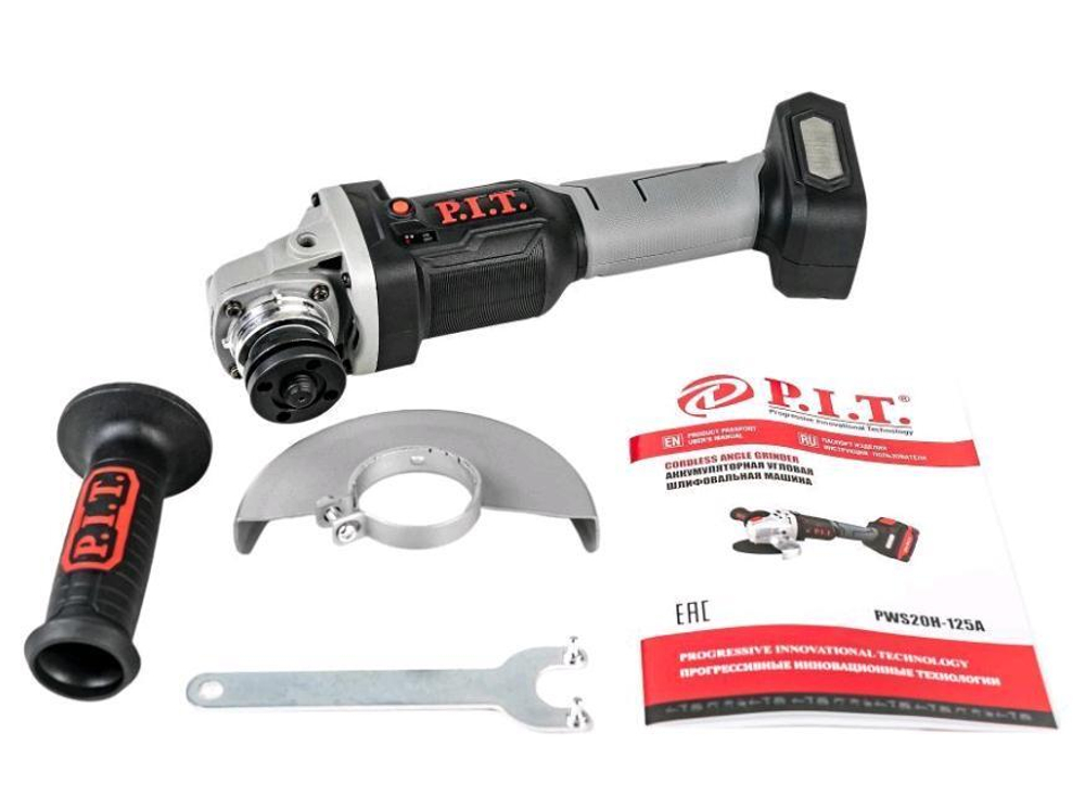 ЕАС Шлифмашина угловая  АККУМ. PWS20H-125A SOLO (бесщет.20В, 125мм, Li-Ion, 7000об/мин,коробка)