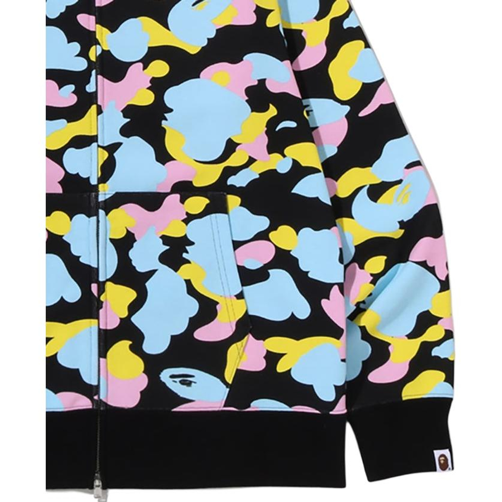 A Bathing Ape Bathing Ape Multi Camo Sweatshirts Cotton Long Sleeved Moderate No Fleece Lined Regular Edition Zip Closure 1m20 115 005 черный