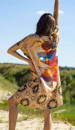 Платье по мотивам живописи художника сюрреалиста Виктора Браунера "Без названия" 1946г.