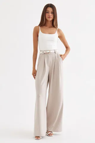 Майка на бретелях из хлопка кремового цвета