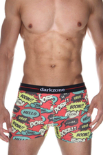 Мужские трусы-боксеры с принтом в виде спич-баббл (Размер: XXL) (Цвет: красный)