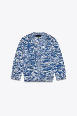 ZARA КАРДИГАН С РУКАВАМИ 3/4, СИНИЙ/БЕЛЫЙ