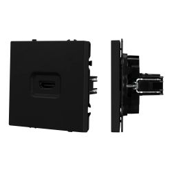 Механизм HDMI розетки SCT-NOBE-MHD1-SFPL-BK (Arlight, Черный оникс) 061841