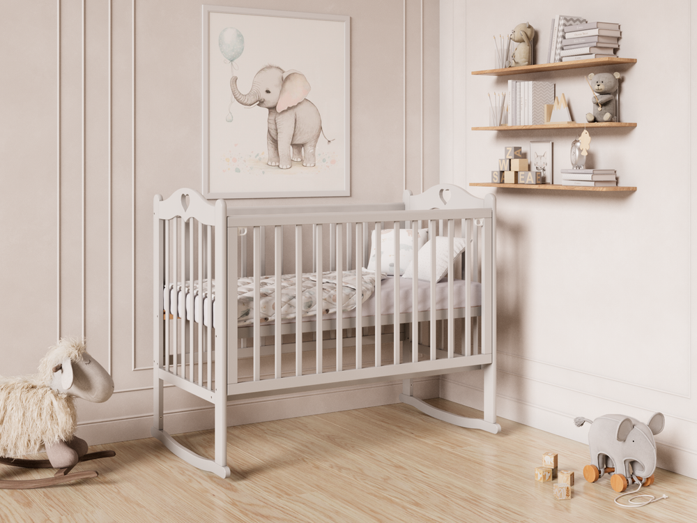 Кровать Incanto Sofi с сердечком, маятник универсальный, цвет серый