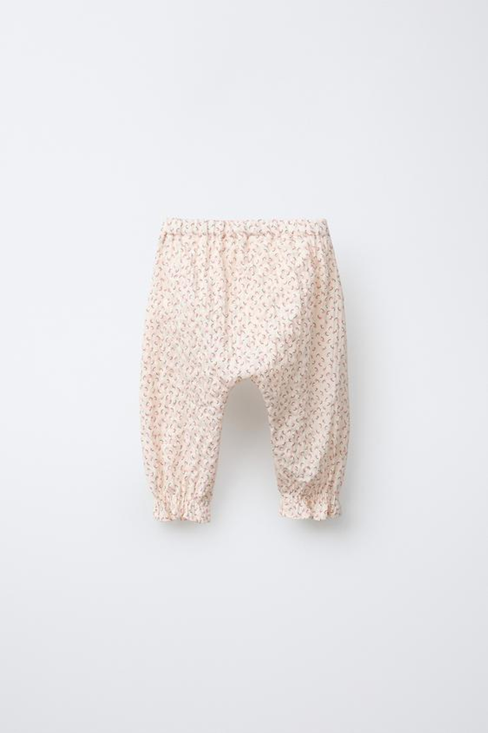 ZARA БРЮКИ-ДЖОГГЕРЫ С ЦВЕТОЧНОЙ ТЕКСТУРОЙ, ЭКРЮ