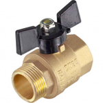 Кран шаровый латунный 3/4" вн/нар бабочка, полный проход TIM DE1218