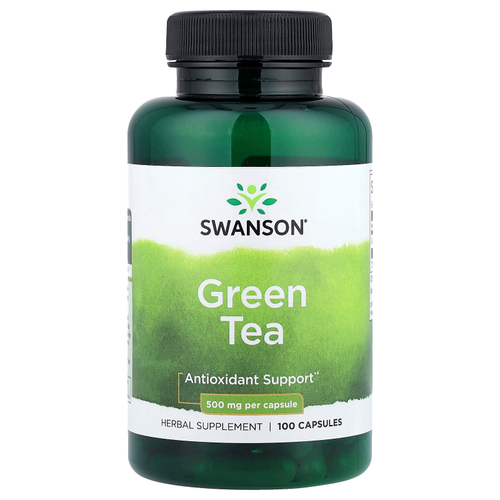 Swanson Vitamins, Зеленый чай, 500 мг, 100 капсул