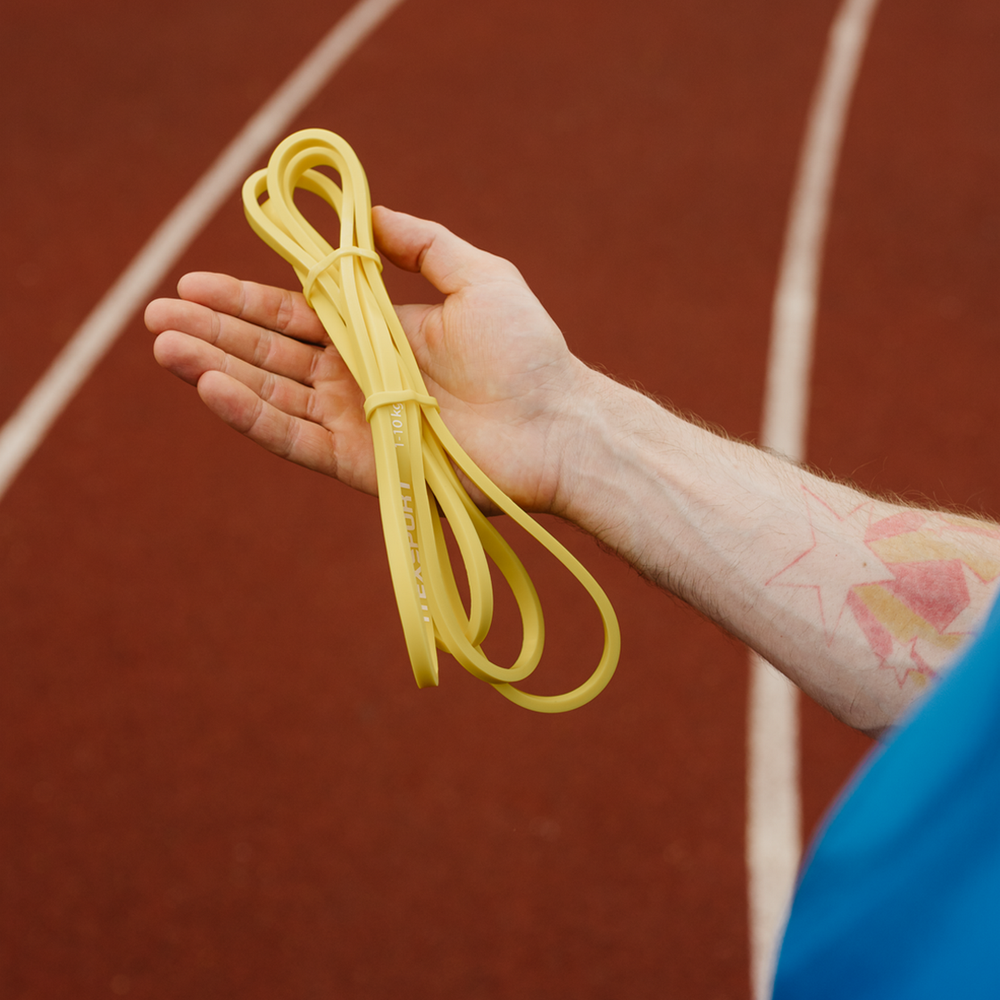 ITEX SPORT фитнес резинка, эспандер ленточный желтый (сопротивление 1-10 кг), оптом