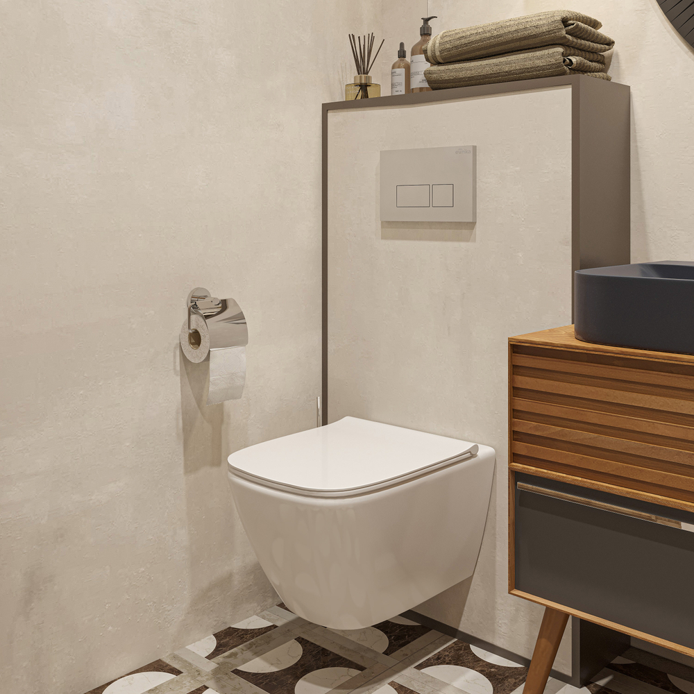 Кнопка смыва для унитаза EWRIKA 0041 пластик, цвет хром