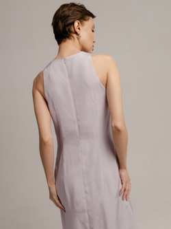Платье из итальянской вискозной ткани светло-сиреневое