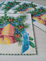 Набор декоративных гобеленовых салфеток Колокольчик 6шт 26х25 см