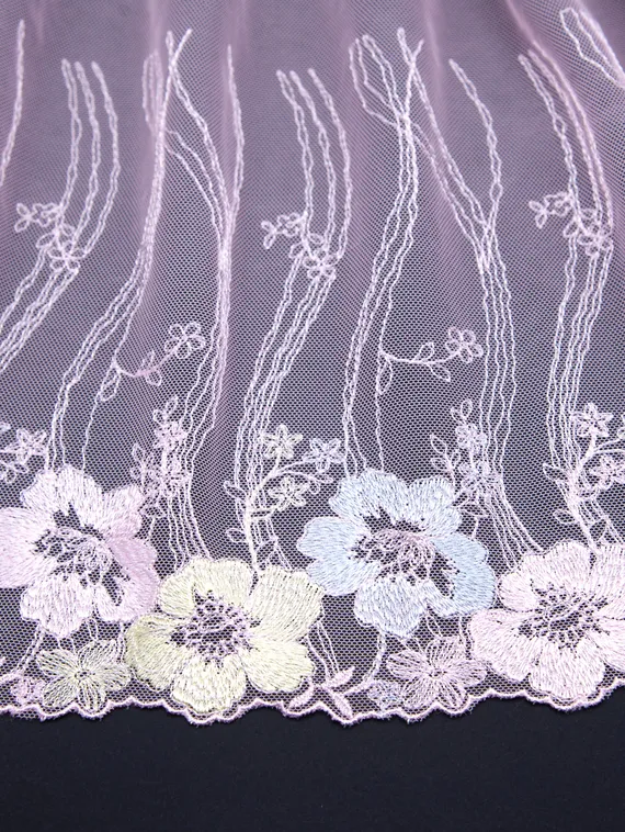 05-116 Вышивка на неэл. сетке 21 см, Рассвет, розовый/желтый/голубой