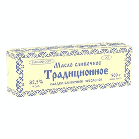 Масло сладко-сливочное 82% Традиционное 500 гр
