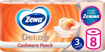 Zewa Туалетная бумага Deluxe Персик 8р