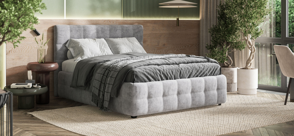 Кровать BOSS Велюр Royal агат NEW