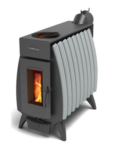 Печь отопительно-варочная ОГОНЬ-БАТАРЕЯ 9 антрацит-серый металлик