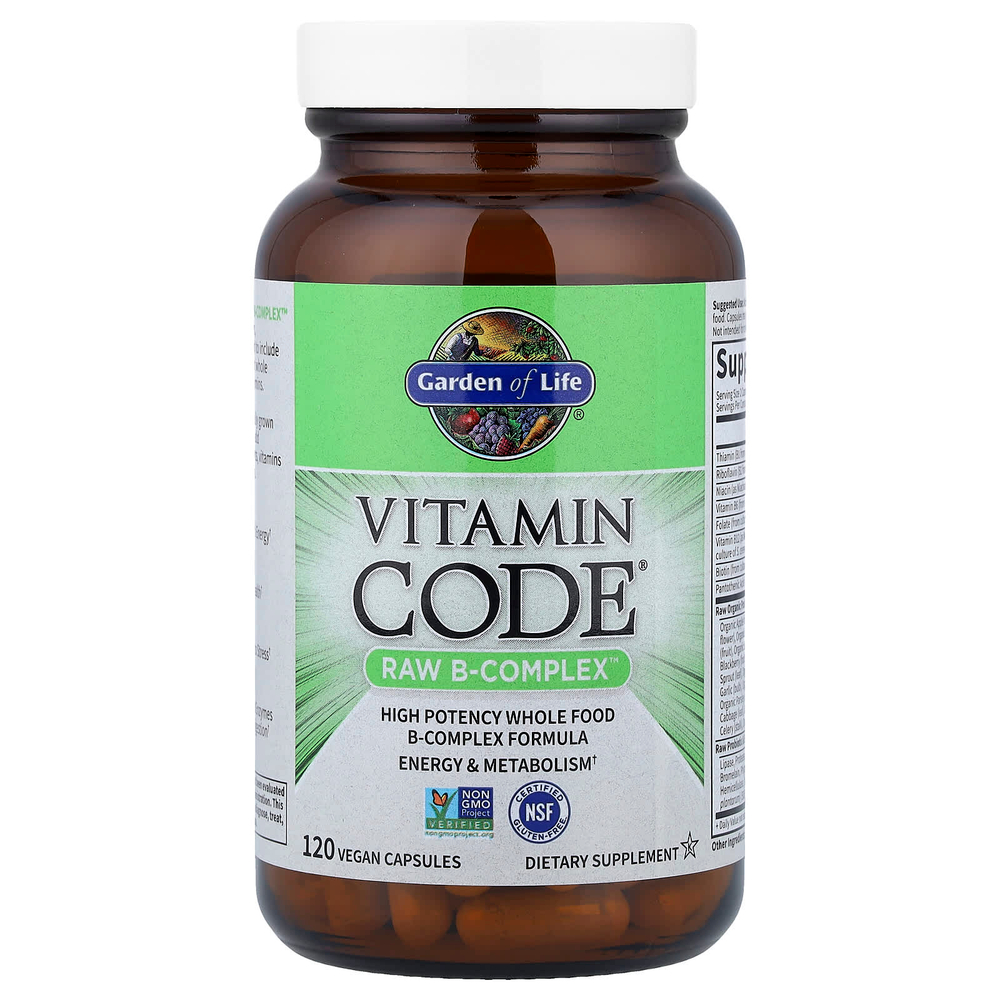 Garden of Life, Vitamin Code, Raw B-Complex, 120 веганских капсул