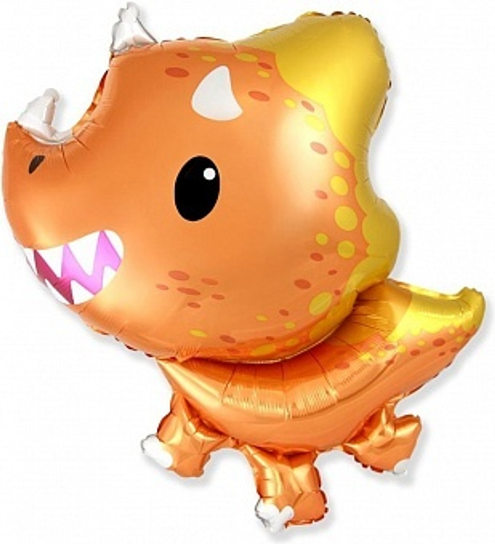 Ф Мини-фигура Динозаврик Трицератопс Оранжевый 14''/36 см.