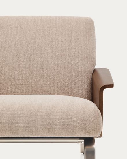 Кресло Amsen светло-коричневое из ореховой фанеры с ножками из стали