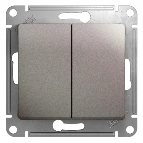 GLOSSA 2-клавишный ВЫКЛЮЧАТЕЛЬ, сх.5, 10AX, механизм, ПЛАТИНА