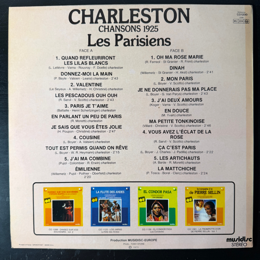 Les Parisiens ‎– Chansons 1925 (Франция) Т