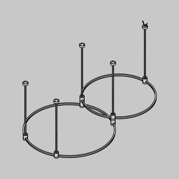 Готовая конструкция круглая двухровневая D800мм + D650мм на жестких подвесах Medium без светильников и блока питания TFC-Flar-M01-PT платина Flarity Maytoni