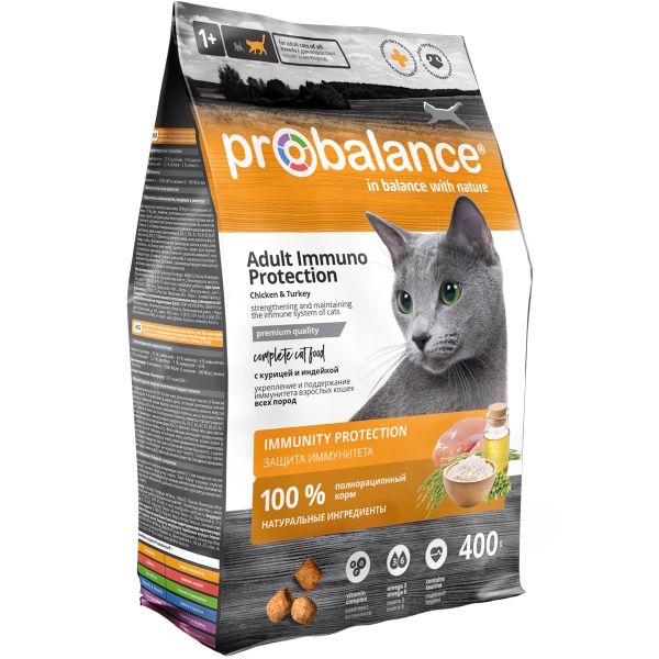 Сухой корм ProBalance Adult Immuno Protection для кошек с курицей и индейкой