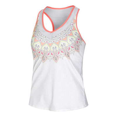 Женская теннисная майка Lucky in Love Geo Grande With Bra Tank Top Women - White, Multicoloured