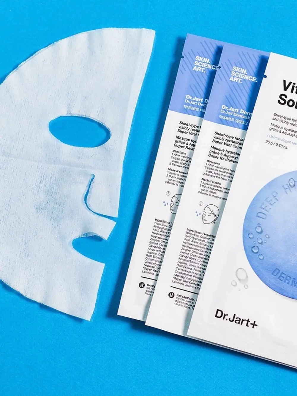 DR.JART+ - МАСКА ТКАНЕВАЯ ДЛЯ ЛИЦА УВЛАЖНЯЮЩАЯ DERMASK WATER JET VITAL HYDRA SOLUTION, 25 МЛ