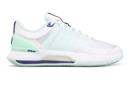 Женские теннисные кроссовки Wilson Intrigue Tour Clay - white/bay/skipper blue