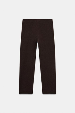 ZARA ХЛОПКОВЫЕ БРЮКИ КАПРИ, ШОКОЛАДНЫЙ