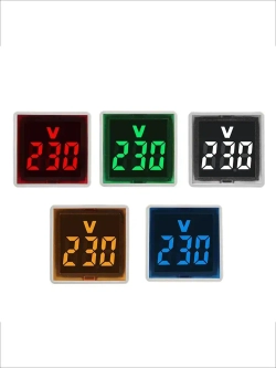 AC 220V 30mm квадратный европейский стандартный штекер LED цифровой дисплей AC вольтметр индикатор свет диапазон измерения 500V зеленый