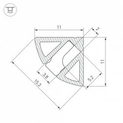 Профиль встраиваемый угловой внутренний Arlight SL-KANT 044086