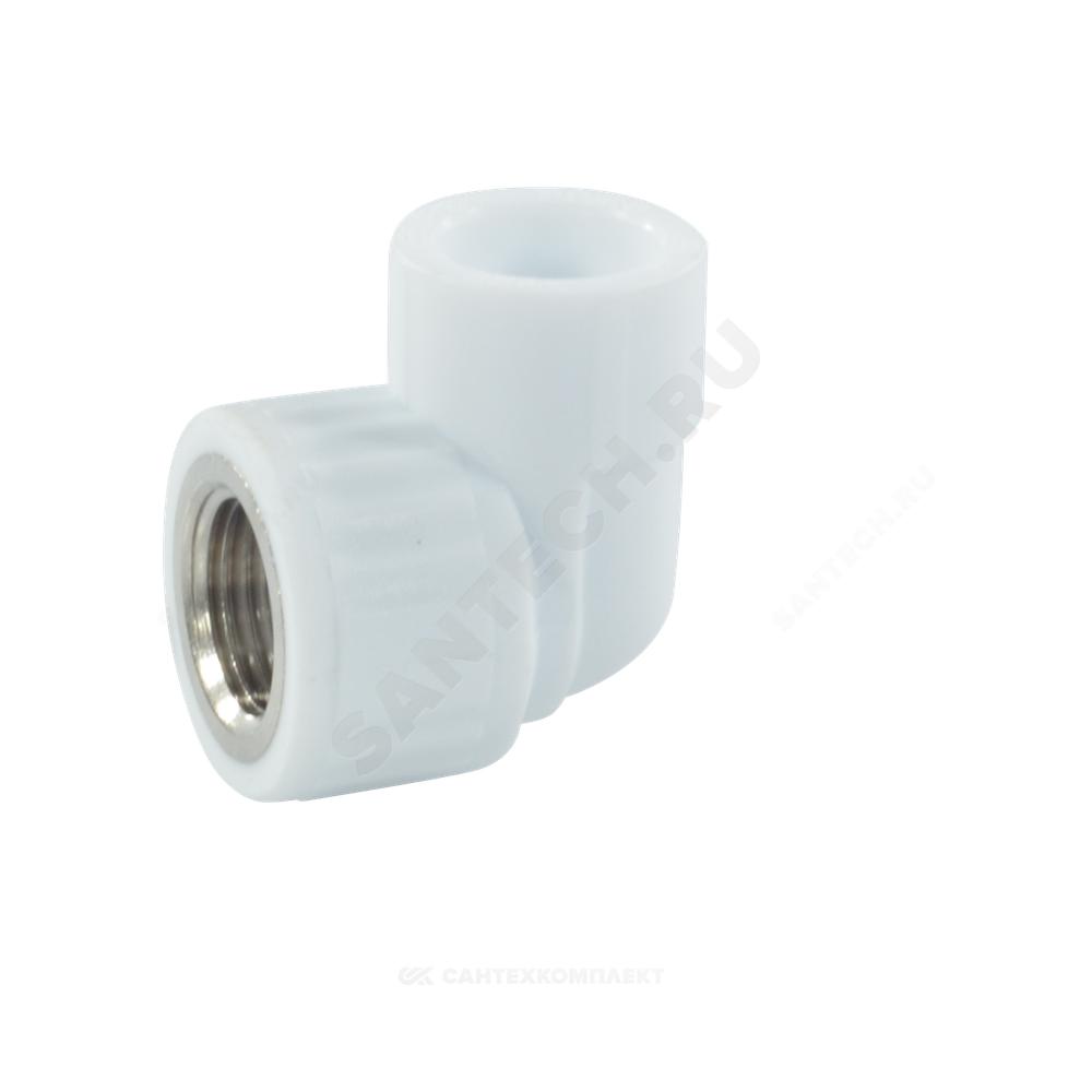 Угольник PP-R комбинированный белый Дн 25х3/4" ВР VALFEX 10125025