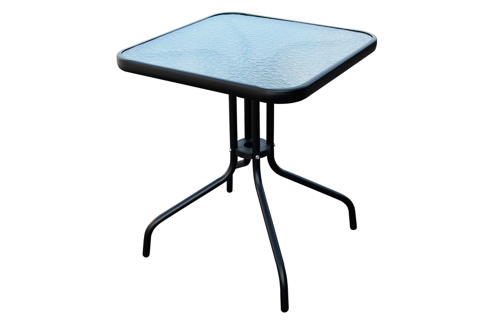 Стол квадратный  арт.SC-075 60х60см (каркас черный, столешница стекло) "Garden story"