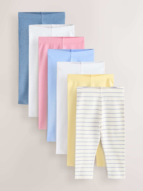 Легинсы для девочки Next E65-387, 7 шт., Розовый, Голубой, Серый