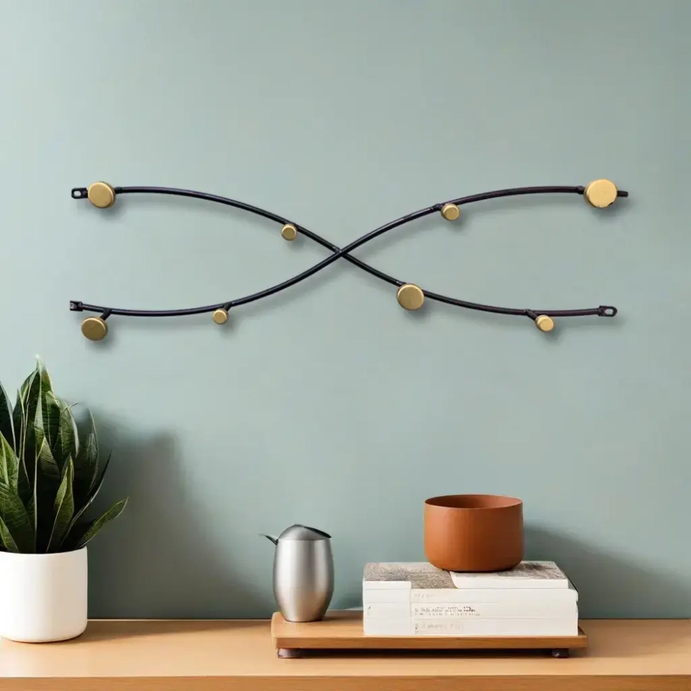 Ключница металлическая 8 крючков «ЛОФТ ВОСТ», элла, цвет черный, 55*15см