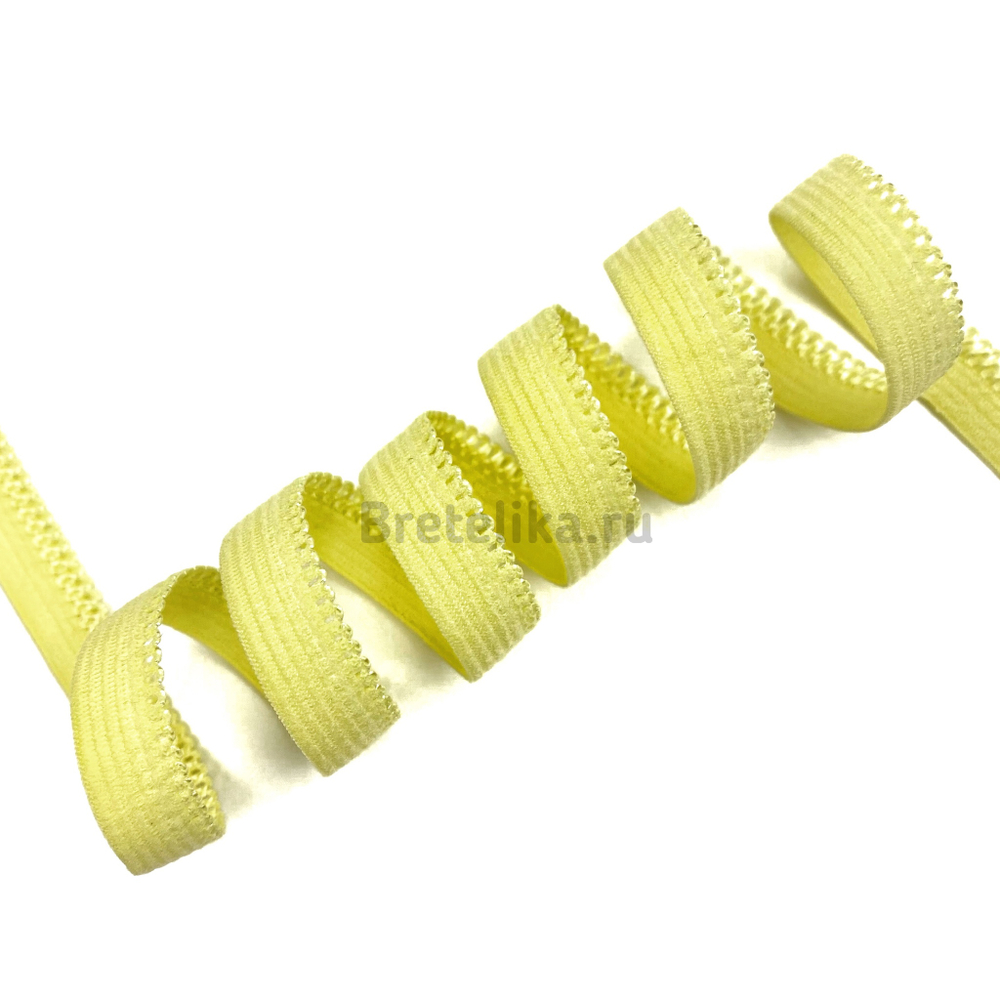 Резинка отделочная ажурная светло-желтая 10 мм