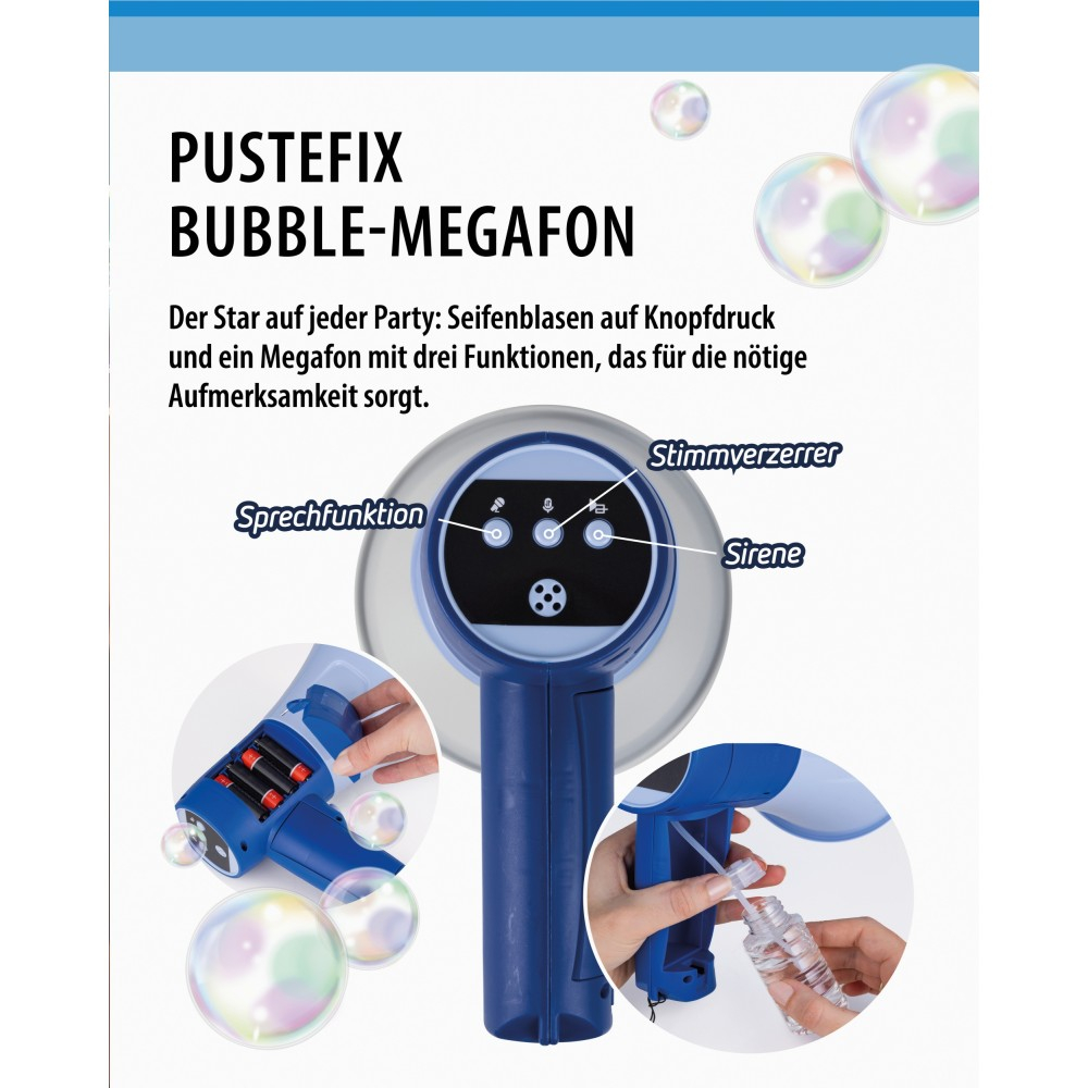 Мегафон для мыльных пузырей Pustefix 869771 с жидкостью 250 мл от 4 лет — фото 10