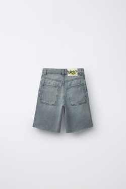 ZARA ДЖИНСОВЫЕ ШОРТЫ SKATE, СИНИЙ
