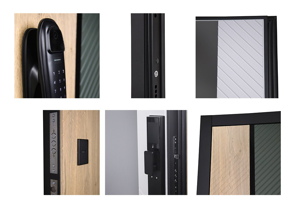 Стальная дверь "Эдинбург" с зеркалом (биометрический замок)