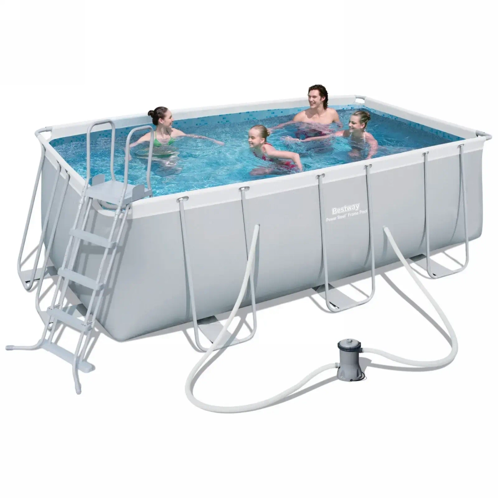 Бассейн каркасный Rectangular Frame прямоугольный 412*201*122 см + 2 аксессуара Bestway (56456)