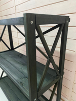 Стеллаж деревянный напольный Юск из массива сосны 5 полок, изумрудный