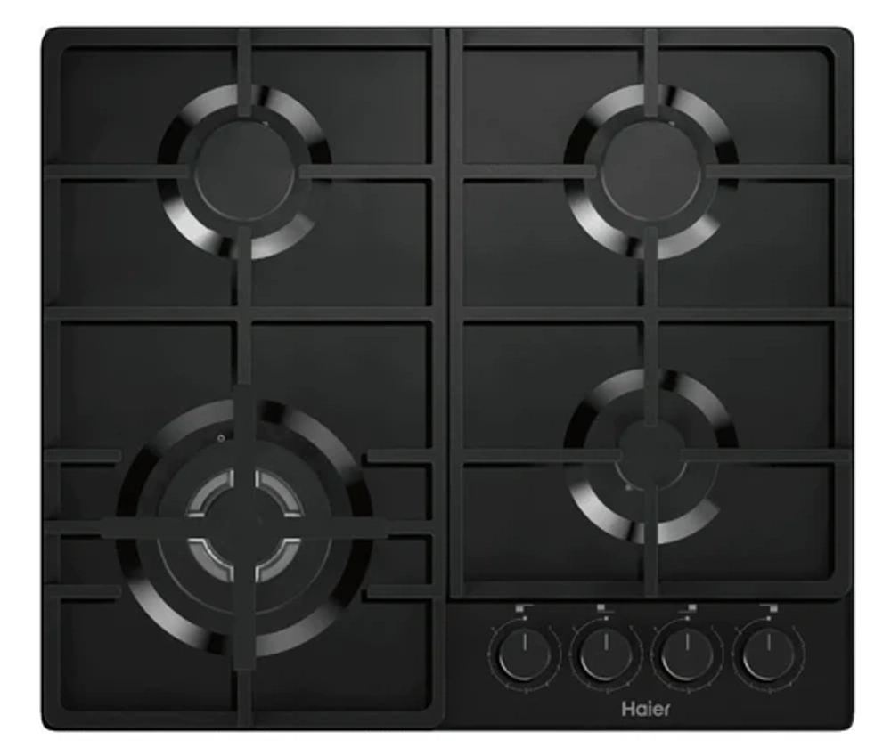 Варочная поверхность газовая HAIER HHQ-G64CTPB черное стекло