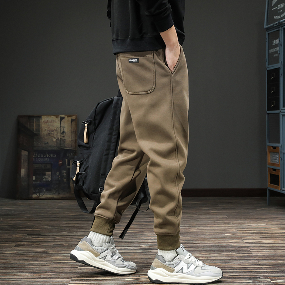 Спортивные повседневные брюки весна-осень, свободные, больших размеров, осенние брюки-шаровары, джоггеры на резинке, однотонные