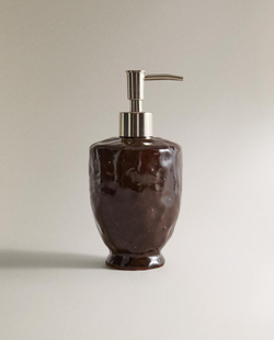 ZARA HOME ДОЗАТОР МЫЛА ИЗ КЕРАМИКИ КОРИЧНЕВОГО ЦВЕТА, КОРИЧНЕВЫЙ