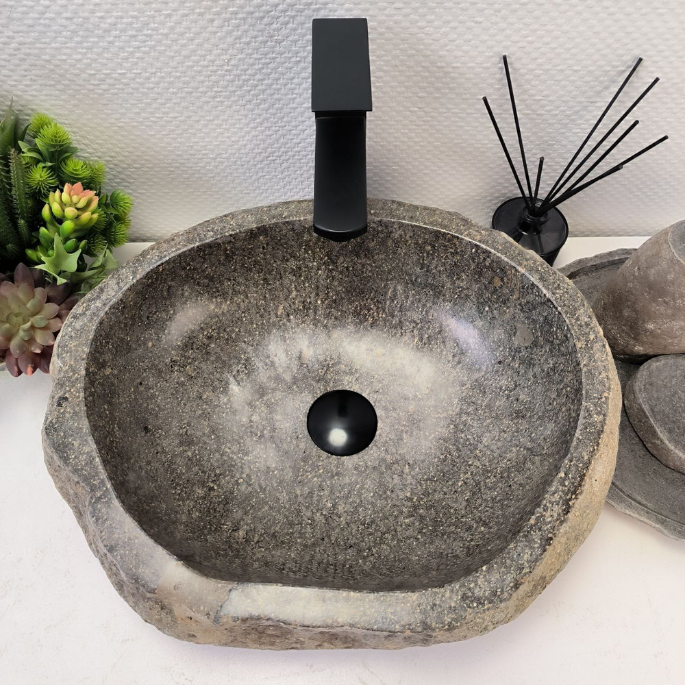 Раковина из речного камня RS-64120 (48*38*15) 0122